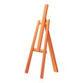 Easel wood stand icon, cartoon style