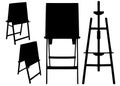 Easels for the artist in a set.