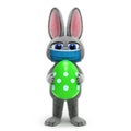 Easer rabbit with blue disposable medical face mask Royalty Free Stock Photo