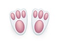 Easer rabbit foot shape isolated on white background. Pink bunny footprint. Royalty Free Stock Photo