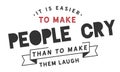 It is easier to make people cry than to make them laugh