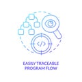 Easily traceable program flow blue gradient concept icon