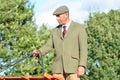 East Anglia Equestrian Fair English country gent holding reins of Carthorse Royalty Free Stock Photo