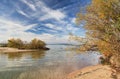 Elk Rapids, Michigan in the fall. East arm, Grand Traverse Bay.