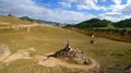 East Asia, Mongolia. OBO - an ancient cult construction of stones. Place for prayer.