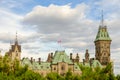 East Block building of the Parliament Hill in Ottawa, Canada Royalty Free Stock Photo