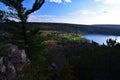 East bluff trail at devils lake state park wisconsin lake overlook Royalty Free Stock Photo