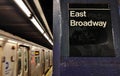 East Broadway Lower East Side NYC Train MTA Subway Platform Royalty Free Stock Photo