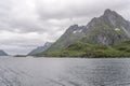 East coast of Austvagoya island at southern end of Raftenfjord, Norway