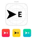 East direction compass icon.