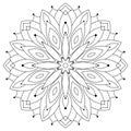 East ethnic round mandala. Coloring for adults. Royalty Free Stock Photo