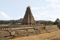 The east facing tower, gopuram, of Virupaksha Temple, Hampi, karnataka. Sacred Center. View from the north-west, Hemakuta Hill.