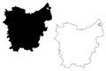 East Flanders Province Kingdom of Belgium, Provinces of Belgium, Flemish Region map vector illustration, scribble sketch East
