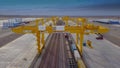 Khorgos Gateway Dryport, Kazakhstan - October 16, 2018: East Gate is an industrial port for transshipping containers