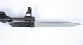 East German MPIK bayonet on AK47 Assault rifle Royalty Free Stock Photo