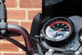 Speedometer of a modern motorcycle at East Grinstead West Sussex on January 14, 2009