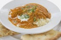 East Indian Butter Chicken Curry with Naan Royalty Free Stock Photo