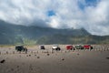 Tourists Jeep for tourist rent at Mount Bromo,The active Mount Bromo is one of the most visited tourist attractions