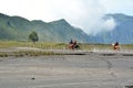 East Java, Indonesia - May 12, 2016 : Unidentified horse riders for rent to Mount Bromo in East Java,