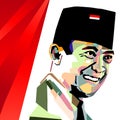 east java, 09 oct 2021, indonesia. Illustration the first president of the Indonesian nation he is the father of Ir Soekarno