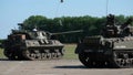 East Kirkby airfield, Lincolnshire, UK, August 2021. Military show with tanks and aircraft.