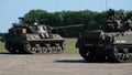 East Kirkby airfield, Lincolnshire, UK, August 2021. Military show with tanks and aircraft.