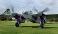 East Kirkby airfield. Lincolnshire. UK. 30/08/2019. Mosquito night fighter undergoing restoration intending to return to flight.