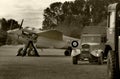 East Kirkby airfield. Lincolnshire. UK. 30/08/2019. Night fighter Mosquito undergoing restoration intending to return to flight. Royalty Free Stock Photo