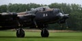 East Kirkby, Lincolnshire, UK, August 29023. Avro Lancaster 'Just Jane' on full engine taxi run.