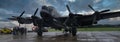 East Kirkby, Lincolnshire, UK, August 29023. Avro Lancaster \'Just Jane\' on full engine taxi run.