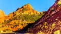 East Kolob Canyon Road as it winds its way passed Buck Pasture Mountain at Lee Pass in the Kolob Canyon Royalty Free Stock Photo