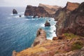 East Madeira coast landscape view with cliffs, rocks and sea. Ponta de SÃÂ£o LourenÃÂ§o