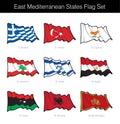East Mediterranean States Waving Flag Set