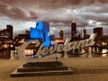 A New Cleveland Script Sign - E.9th Street Pier - CLEVELAND - OHIO