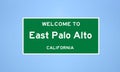 East Palo Alto, California city limit sign. Town sign from the USA