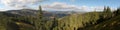 East panorama view from hillside of Rovienky in Nizke Tatry mountains