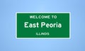 East Peoria, Illinois city limit sign. Town sign from the USA.
