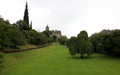 East Princes Street Gardens, steeple of the Scott Monument in the background, left, Edinburgh, Scotland Royalty Free Stock Photo