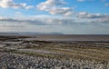 East Quantoxhead beach in Somerset. The limestone pavements date to the Jurassic era and are a paradise for fossil hunters. Royalty Free Stock Photo