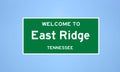 East Ridge, Tennessee city limit sign. Town sign from the USA.