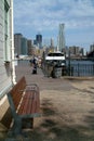 East River Ferry and New York Skyline USA Royalty Free Stock Photo