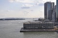 East River Landscape and Lower Manhattan from New York City in United States Royalty Free Stock Photo