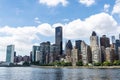 East River and the Manhattan skyline in New York City, USA Royalty Free Stock Photo