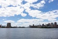 East River in New York City between the Manhattan and Astoria Queens Skylines