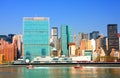 East River and United Nations Building Royalty Free Stock Photo