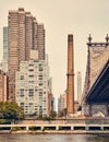 East Side of Manhattan with Ed Koch Queensboro Bridge, New York Royalty Free Stock Photo