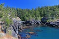 East Sooke Wilderness Park with Rugged Pacific Coastline near Cabin Point, Vancouver Island, British Columbia Royalty Free Stock Photo