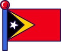 East timor democratic republic nation flag vector