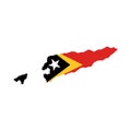 East Timor flag and map