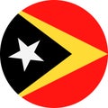 East Timor Flag Vector Round Flat Icon